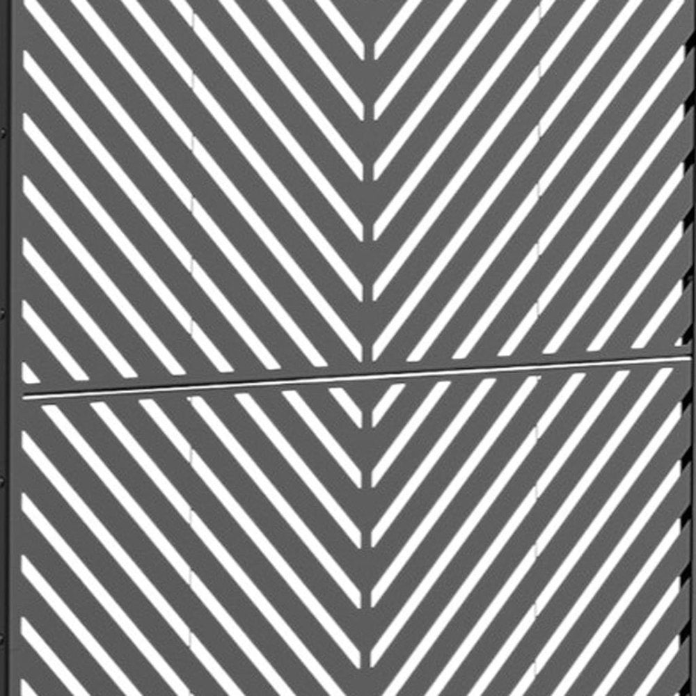 72" Black Metal Six Panel Outdoor Privacy Screen — view 2