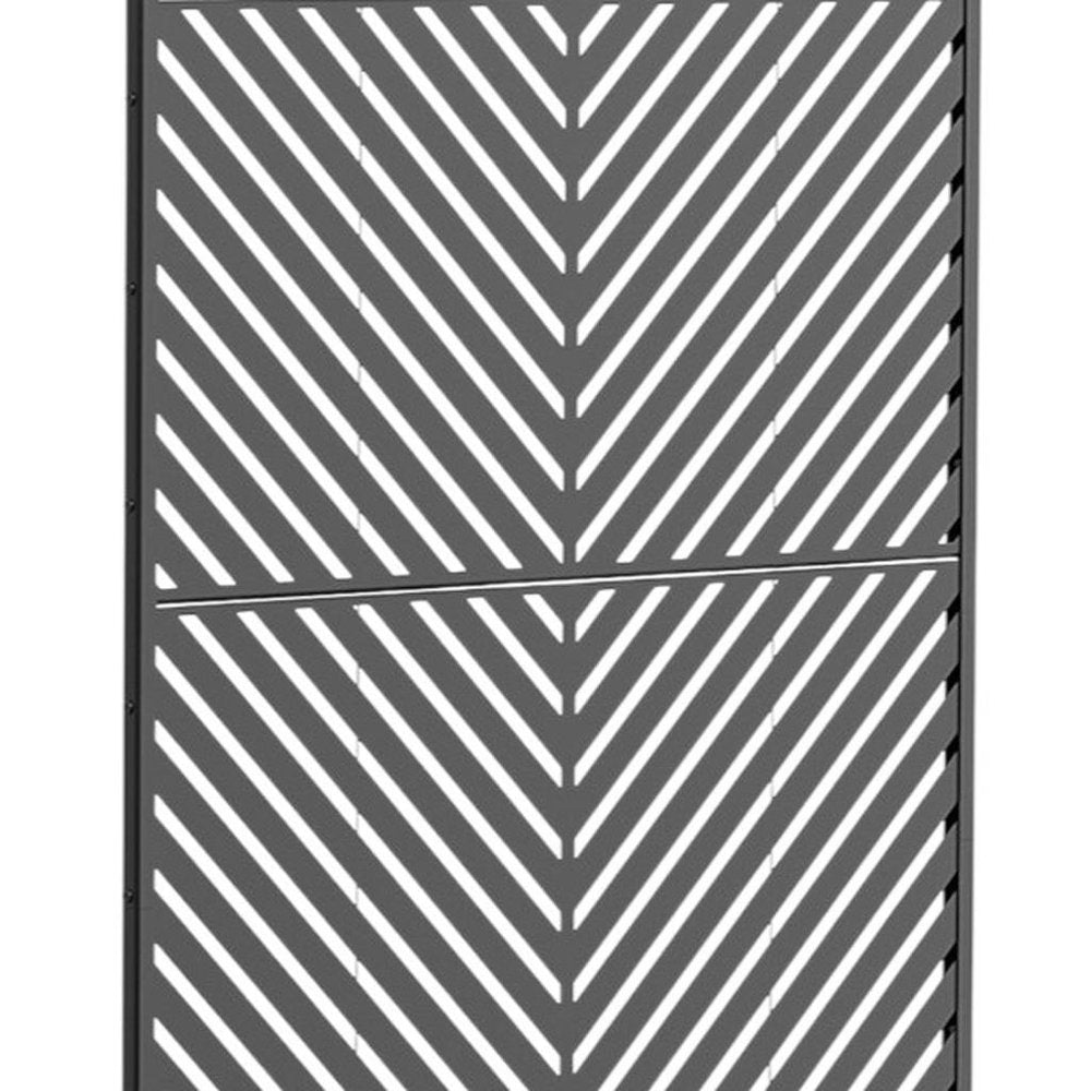 72" Black Metal Six Panel Outdoor Privacy Screen — view 3