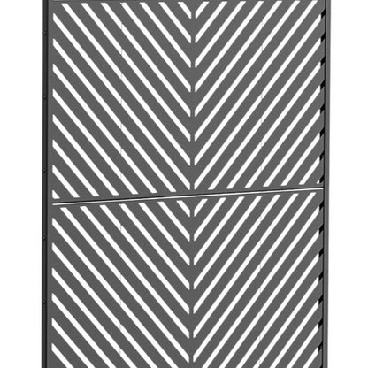 72" Black Metal Six Panel Outdoor Privacy Screen