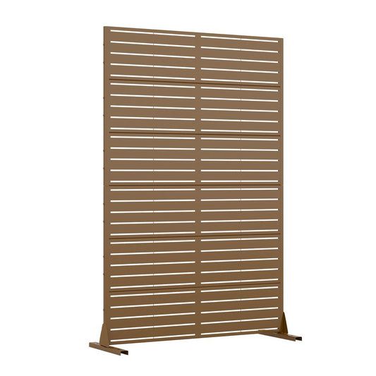 72" Brown Metal Six Panel Outdoor Privacy Screen