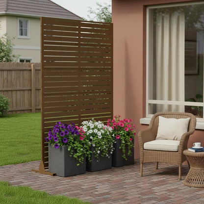 72" Brown Metal Six Panel Outdoor Privacy Screen HomeRoots