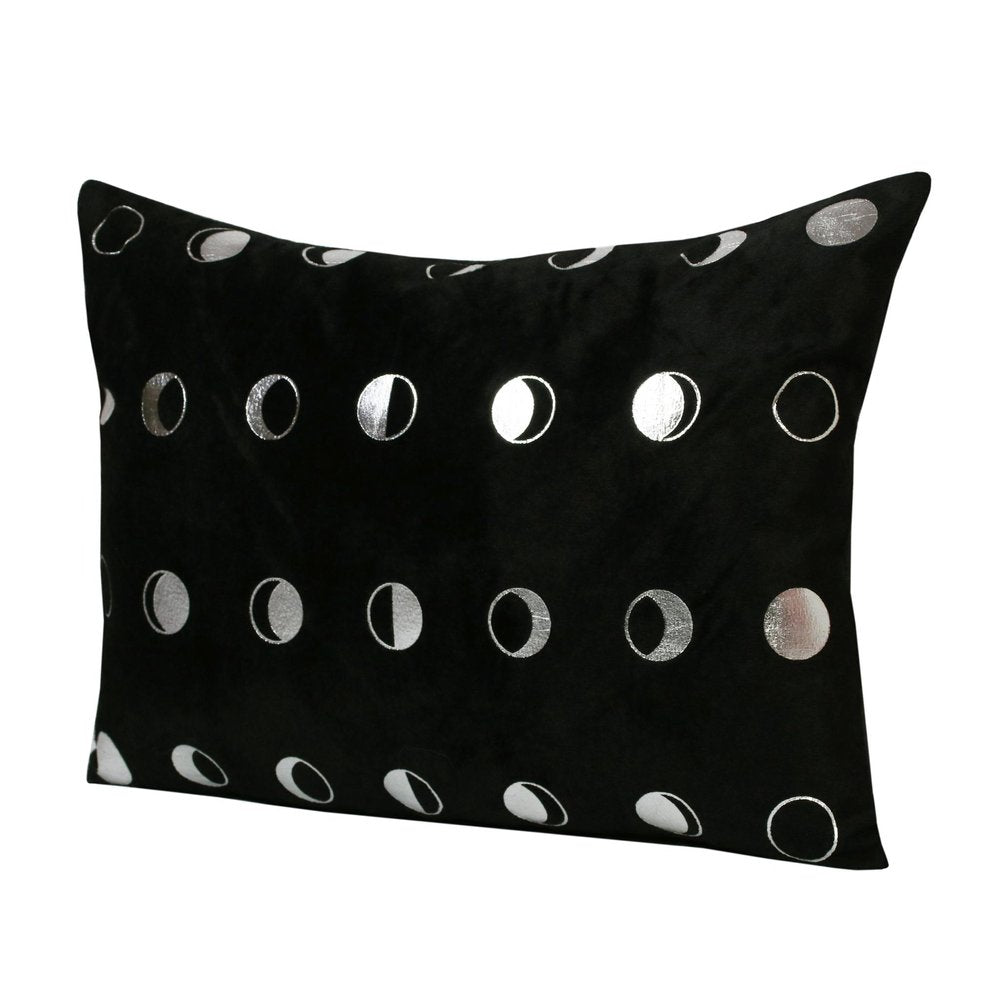 14" X 20" Black And Silver Lumbar Throw Pillow Cover — view 9