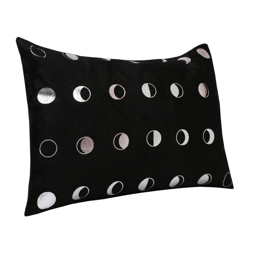 14" X 20" Black And Silver Lumbar Throw Pillow Cover — view 10