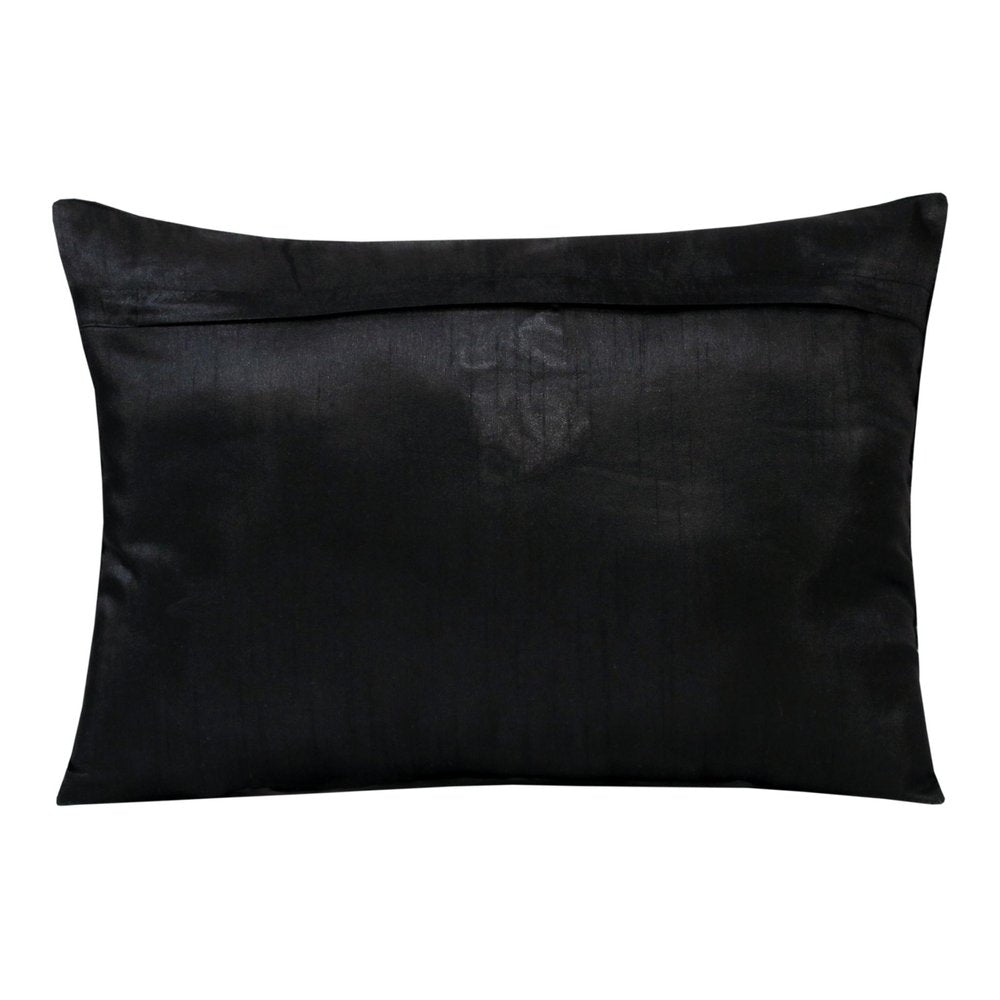 14" X 20" Black And Silver Lumbar Throw Pillow Cover — view 6