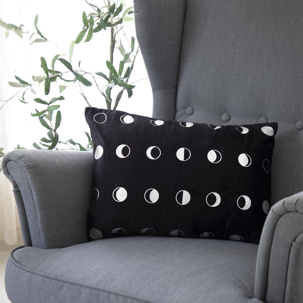 14" X 20" Black And Silver Lumbar Throw Pillow Cover — view 8