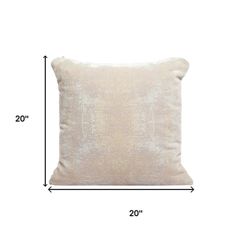 20" Beige And Gray Abstract Polyester Blend Throw Pillow Cover — view 1