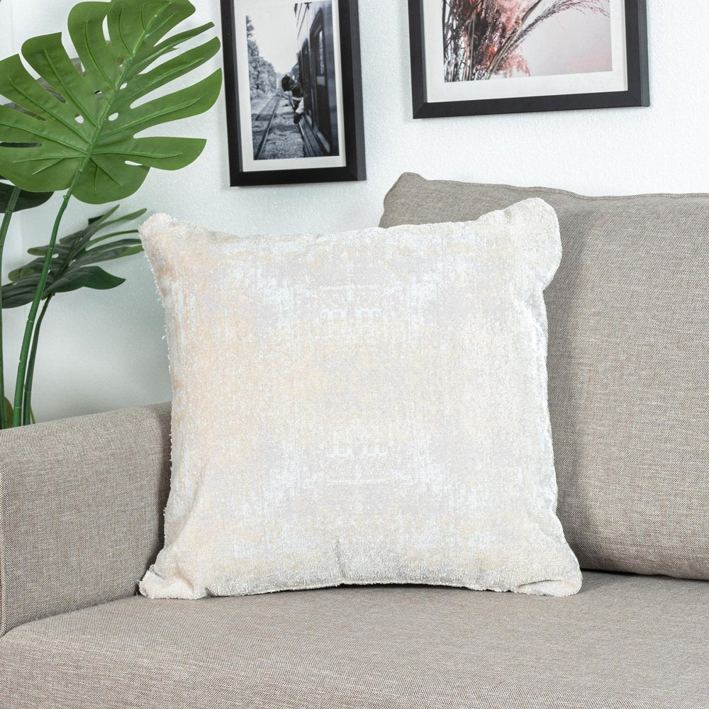 20" Beige And Gray Abstract Polyester Blend Throw Pillow Cover — view 8