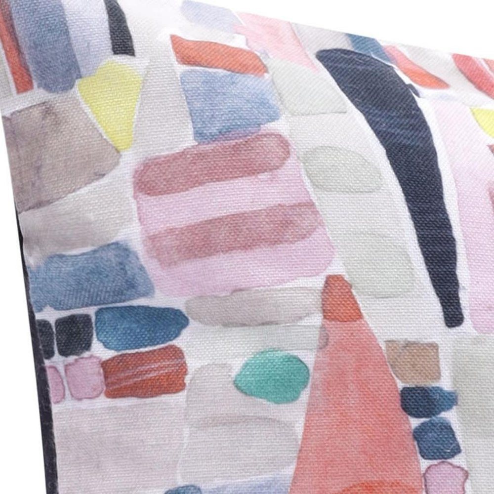 20" Gray Blue And Red Abstract Throw Pillow Cover — view 2