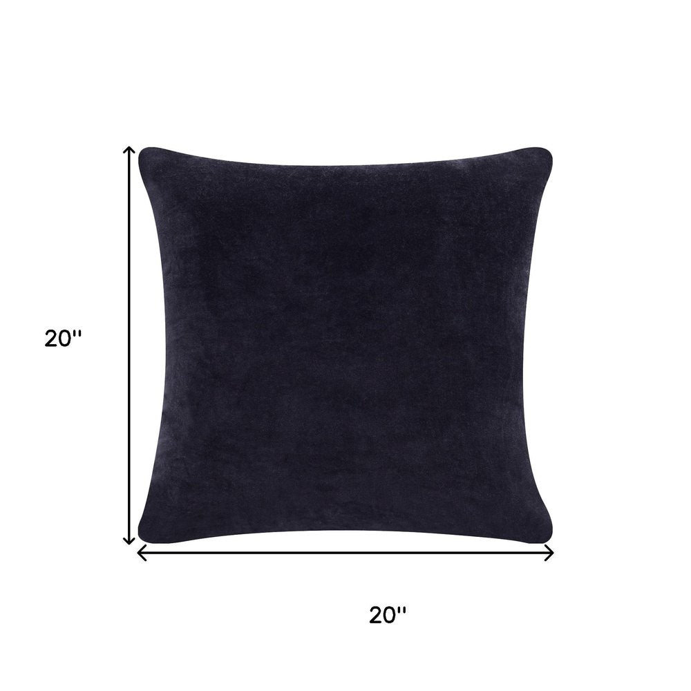 20" Black Cotton Throw Pillow Cover — view 6