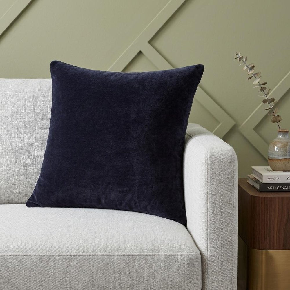 20" Black Cotton Throw Pillow Cover — view 7