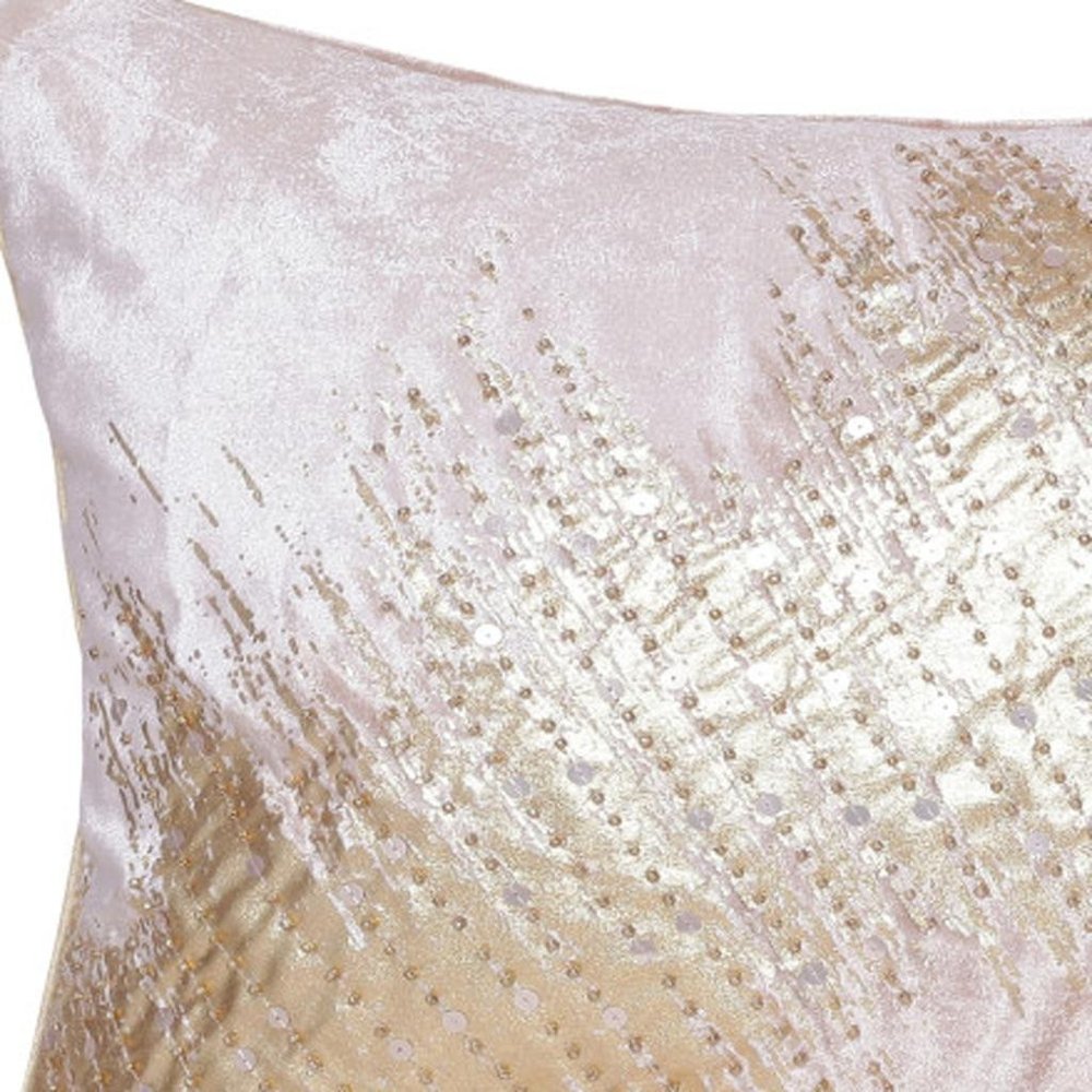 16" X 24" Gold And Pink Lumbar Abstract Throw Pillow Cover with Glitter — view 1