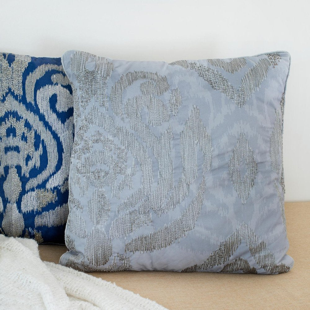20" Silver And Gray Abstract Throw Pillow Cover — view 8