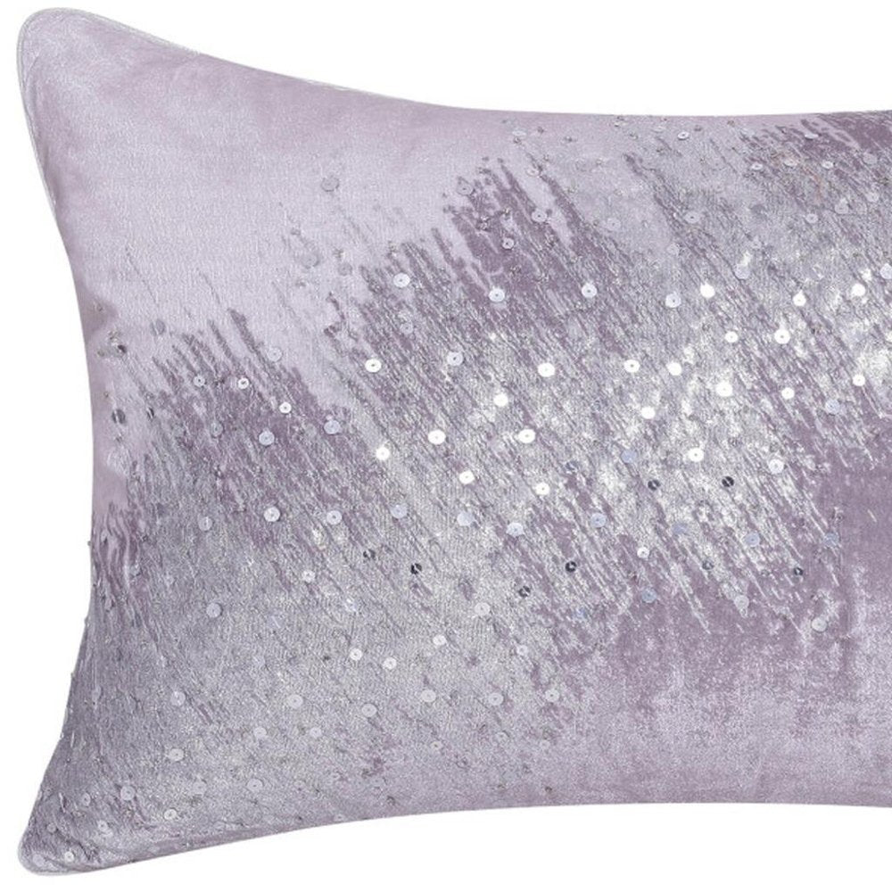16" X 24" Gray And Silver Lumbar Throw Pillow Cover with Texture — view 1