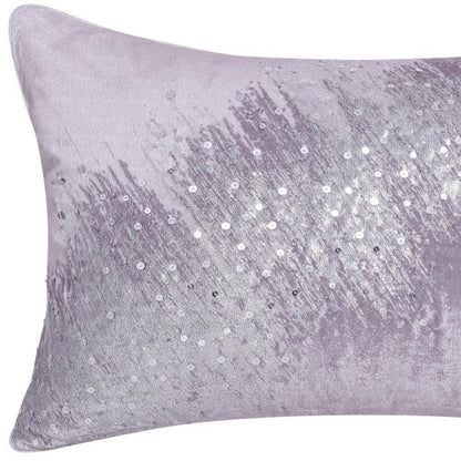 16" X 24" Gray And Silver Lumbar Throw Pillow Cover with Texture