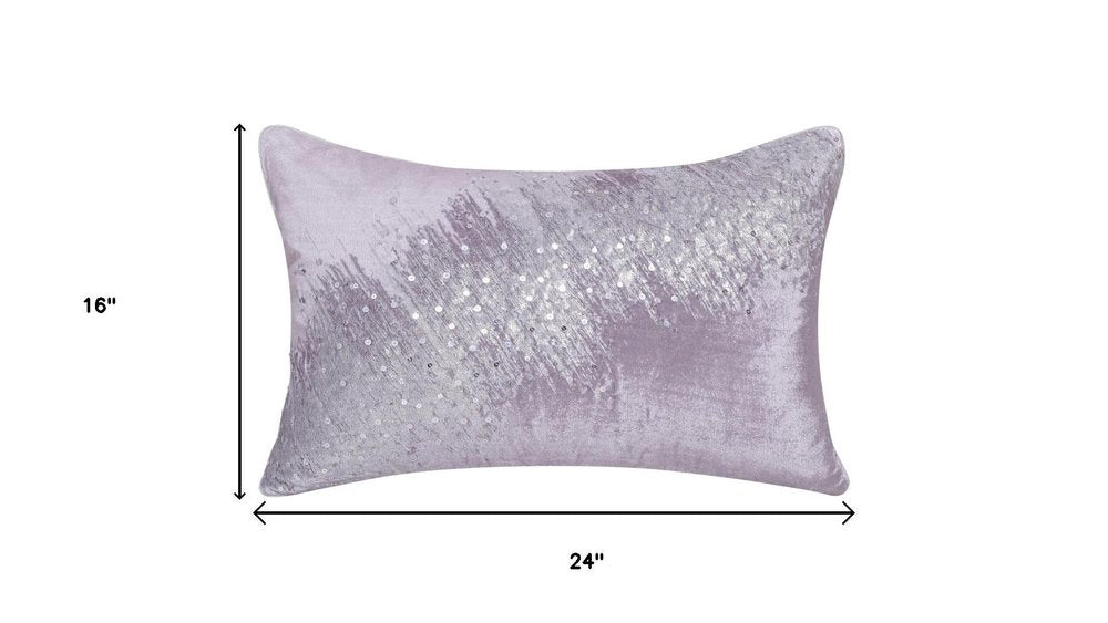 16" X 24" Gray And Silver Lumbar Throw Pillow Cover with Texture — view 2