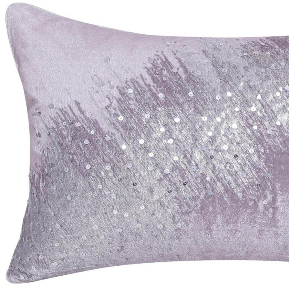 16" X 24" Gray And Silver Lumbar Throw Pillow Cover with Texture — view 5