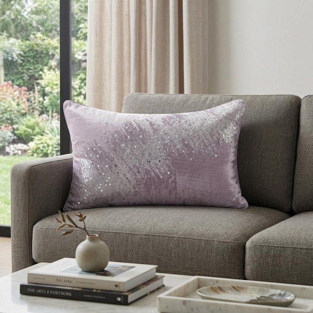 16" X 24" Gray And Silver Lumbar Throw Pillow Cover with Texture — view 3