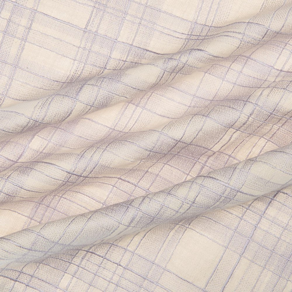 24" Ivory And Lilac Check Cotton Blend Throw Pillow Cover — view 4