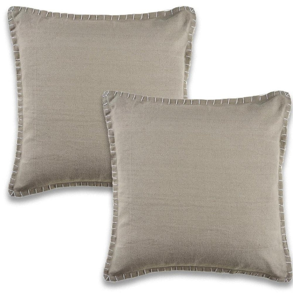 Set of Two 22" X 22" Gray Lumbar Cotton Throw Pillow Covers — view 6