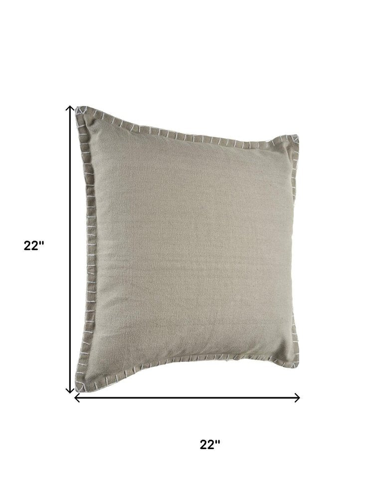 Set of Two 22" X 22" Gray Lumbar Cotton Throw Pillow Covers — view 7
