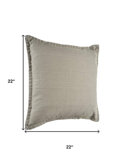 Set of Two 22" X 22" Gray Lumbar Cotton Throw Pillow Covers