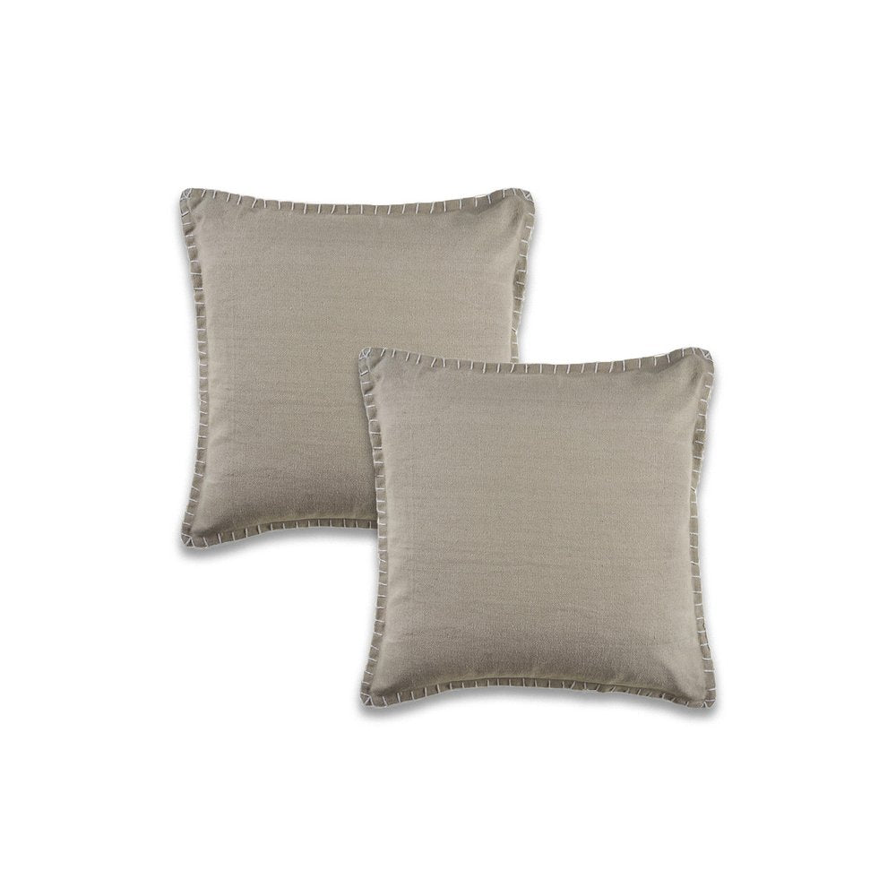 Set of Two 22" X 22" Gray Lumbar Cotton Throw Pillow Covers — view 1