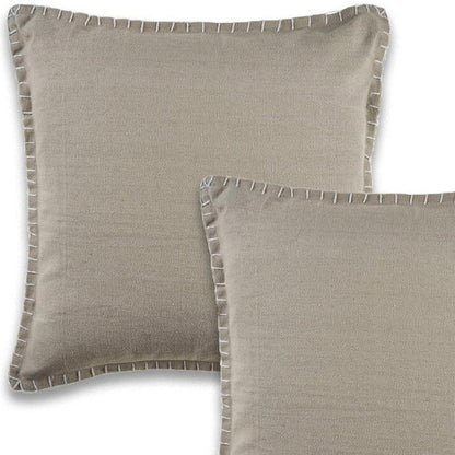 Set of Two 22" X 22" Gray Lumbar Cotton Throw Pillow Covers