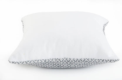 Set of Two 18" X 18" Gray And White Lumbar Geometric Cotton Throw Pillow Covers
