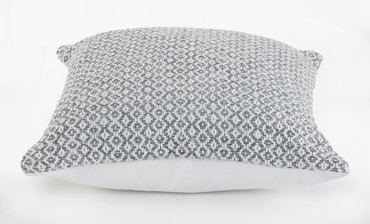Set of Two 18" X 18" Gray And White Lumbar Geometric Cotton Throw Pillow Covers