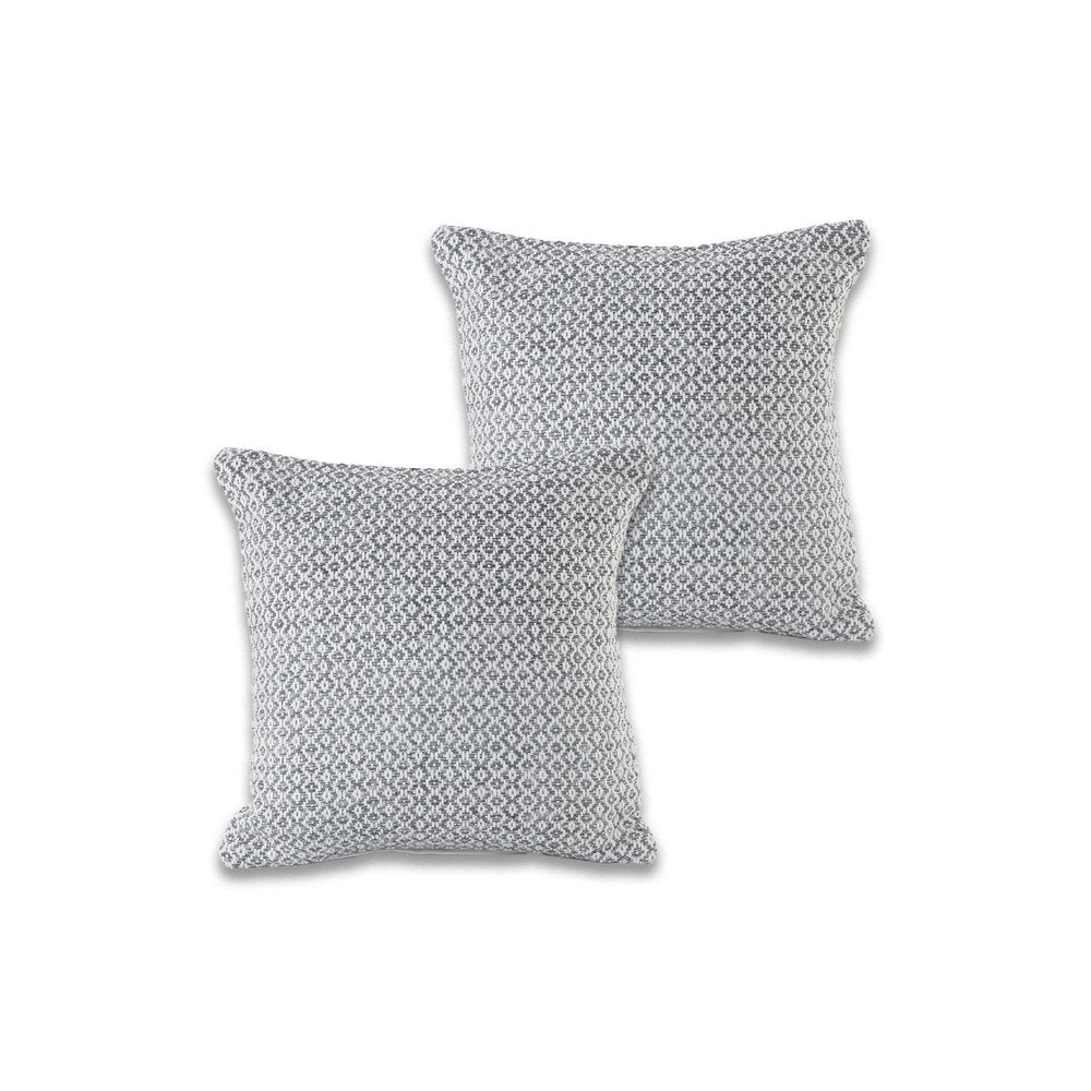 Set of Two 18" X 18" Gray And White Lumbar Geometric Cotton Throw Pillow Covers — view 7