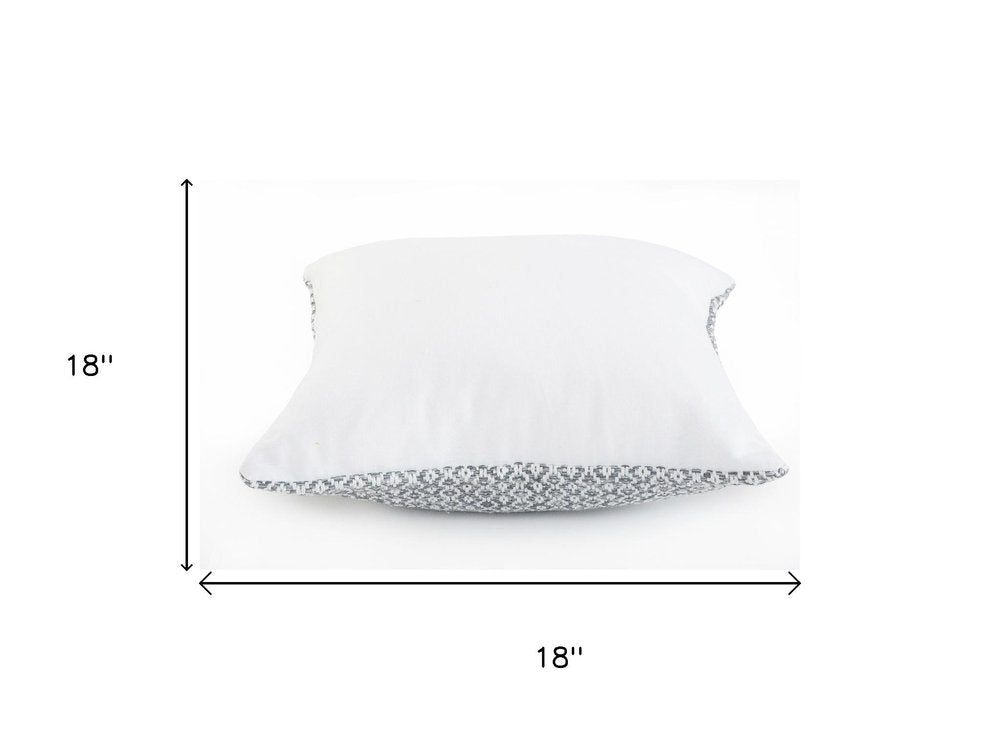 Set of Two 18" X 18" Gray And White Lumbar Geometric Cotton Throw Pillow Covers — view 8
