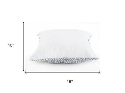 Set of Two 18" X 18" Gray And White Lumbar Geometric Cotton Throw Pillow Covers