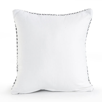 Set of Two 18" X 18" Black And White Lumbar Geometric Cotton Throw Pillow Covers