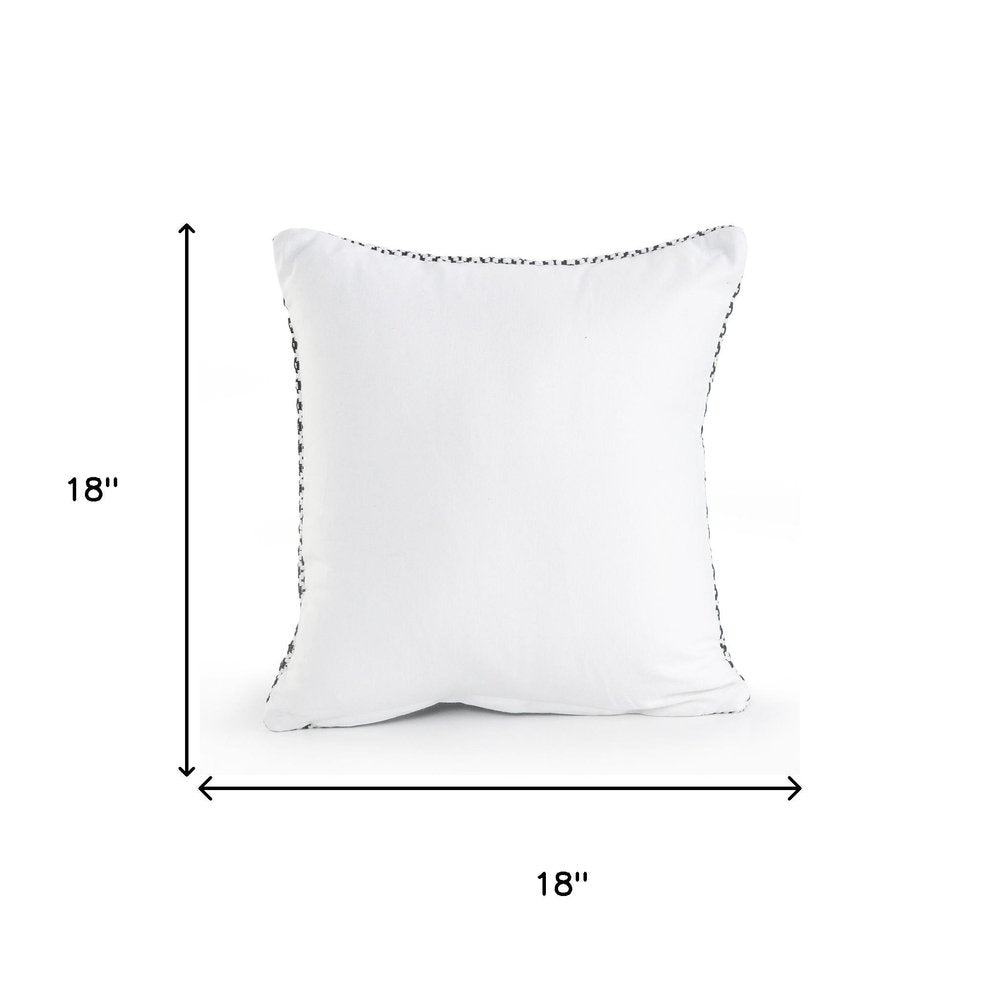 Set of Two 18" X 18" Black And White Lumbar Geometric Cotton Throw Pillow Covers — view 6