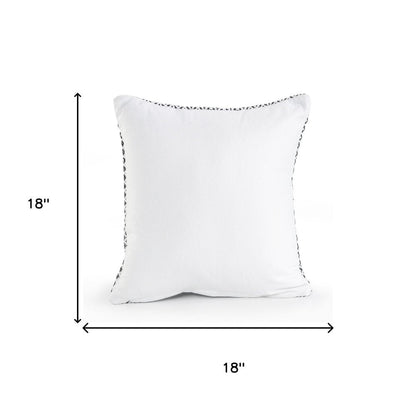 Set of Two 18" X 18" Black And White Lumbar Geometric Cotton Throw Pillow Covers