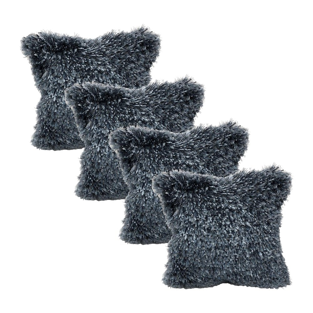Set of Four 18" X 18" Blue Lumbar Polyester Blend Throw Pillow Covers — view 1