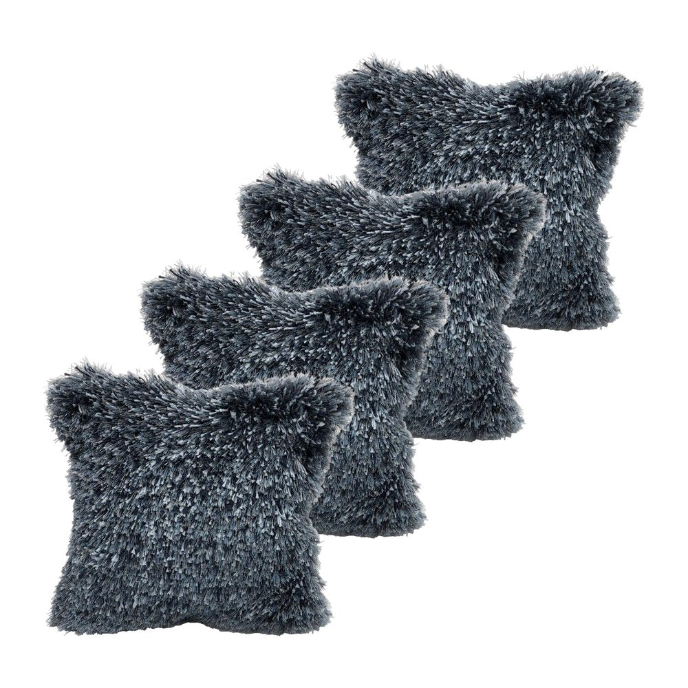 Set of Four 18" X 18" Blue Lumbar Polyester Blend Throw Pillow Covers — view 3