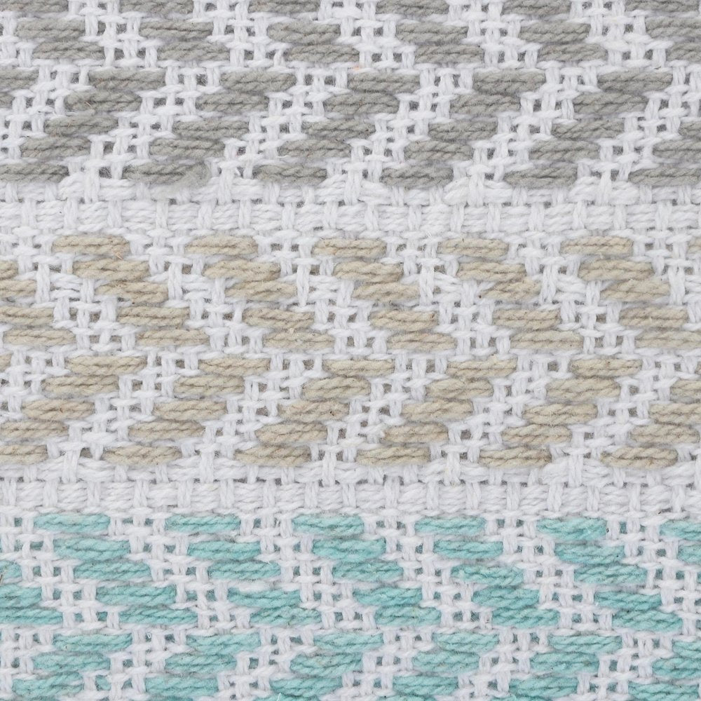 Set of Four 18" X 18" Gray And Blue Lumbar Beach Chevron Cotton Throw Pillow Covers — view 5