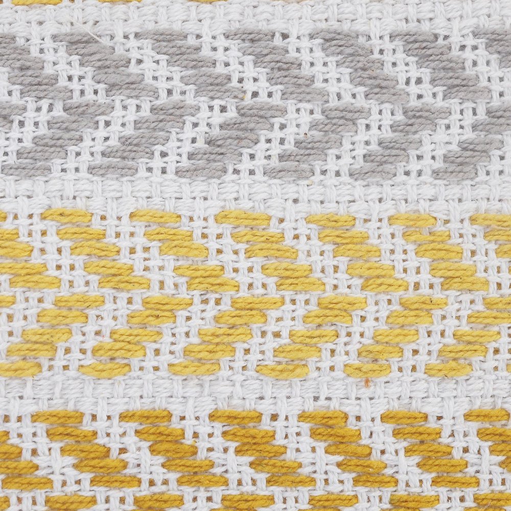 Set of Four 18" X 18" Yellow And Gray Lumbar Beach Chevron Cotton Throw Pillow Covers — view 5