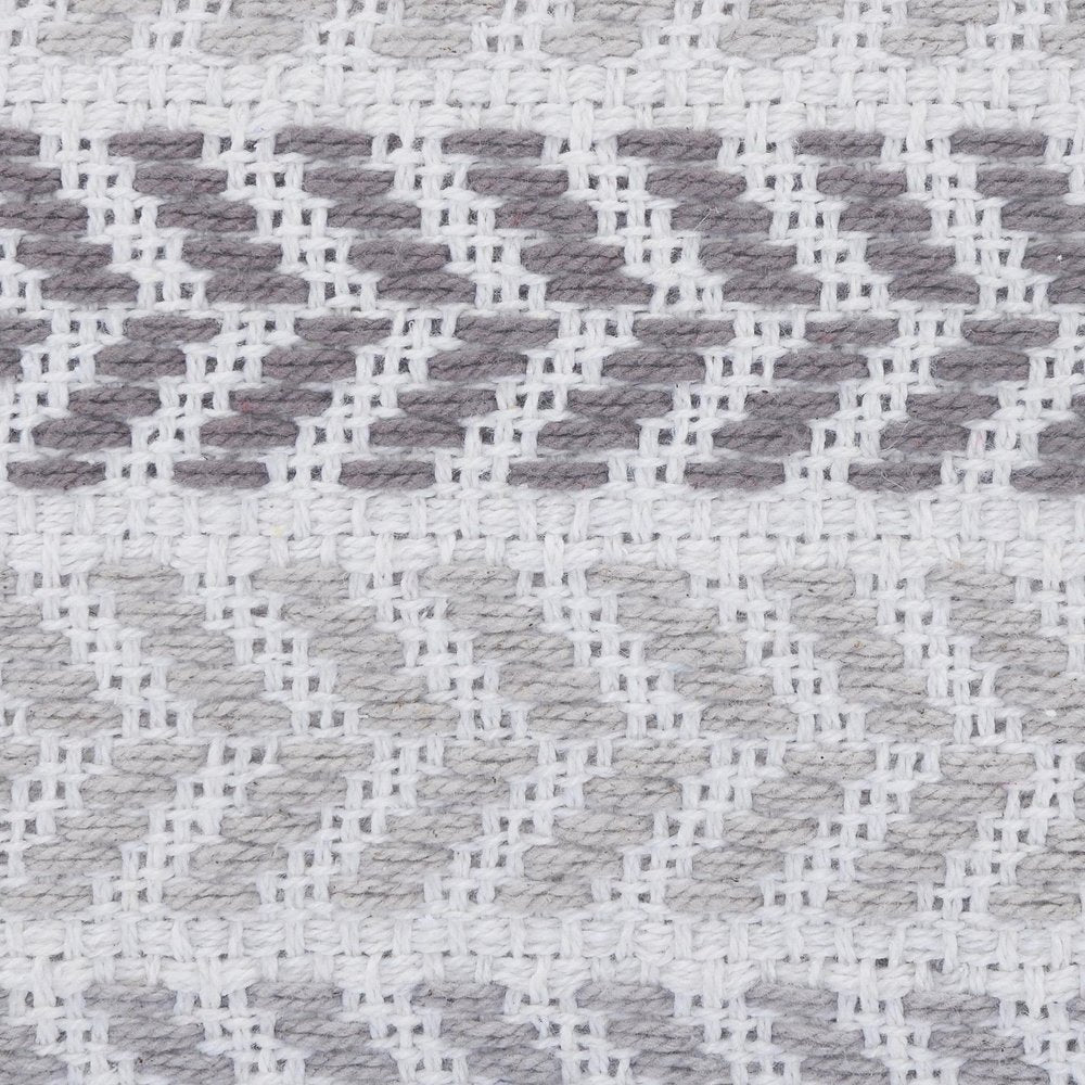 Set of Four 18" X 18" Gray And White Lumbar Beach Chevron Cotton Throw Pillow Covers