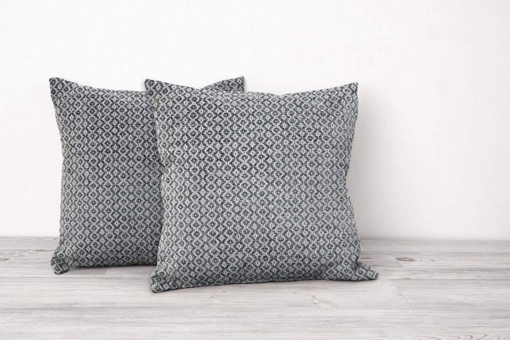 Set of Four 18" X 18" Gray And White Lumbar Geometric Cotton Throw Pillow Covers — view 6
