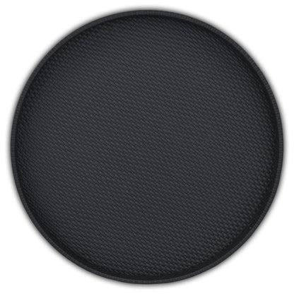 15" Black Faux Wicker Round Serving Tray HomeRoots