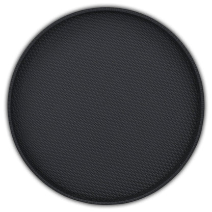 15" Black Faux Wicker Round Serving Tray