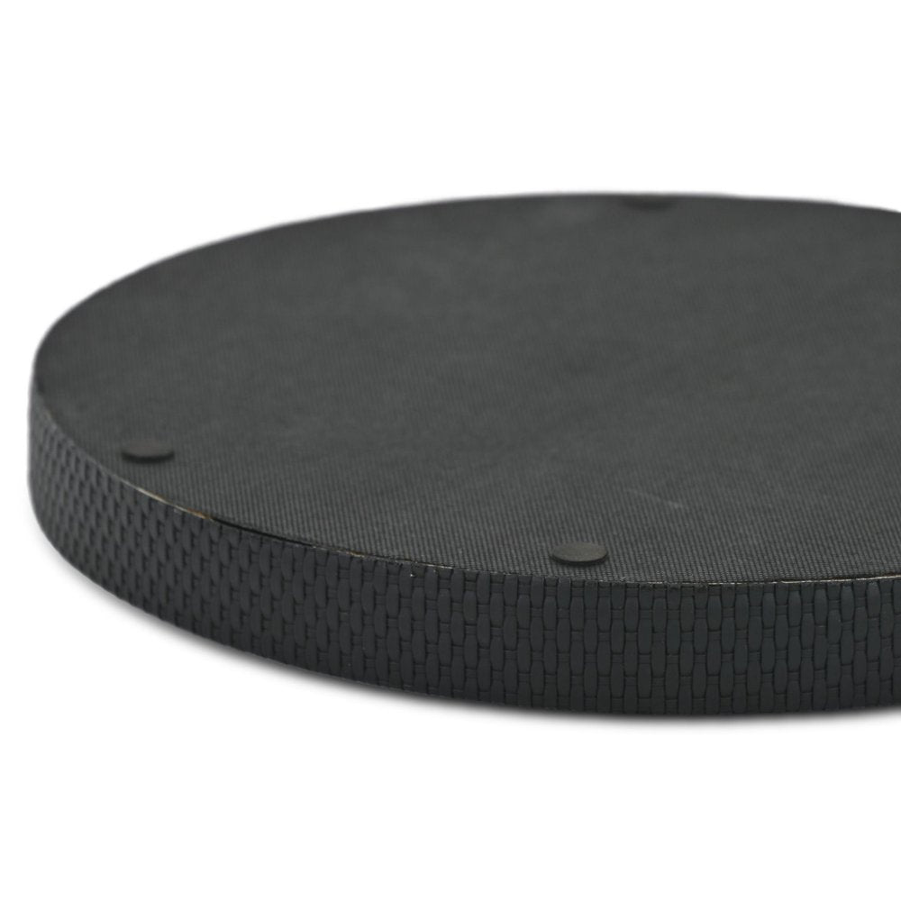15" Black Faux Wicker Round Serving Tray — view 5