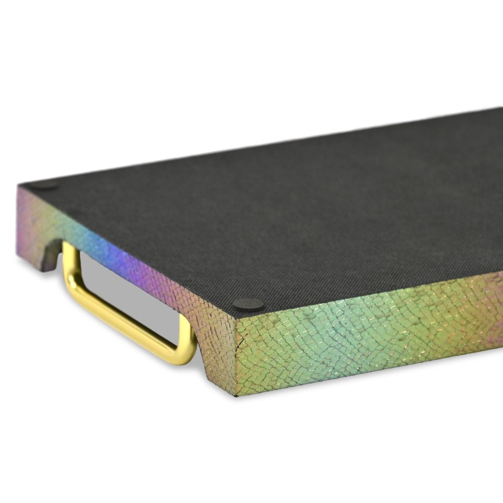16" Rainbow Faux Shagreen Serving Tray With Handles HomeRoots