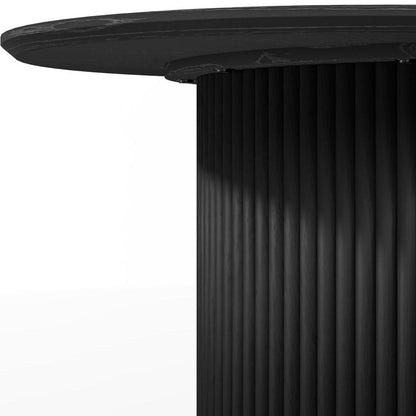 67" Black Wood Double Pedestal Base Oval Dining Table HomeRoots