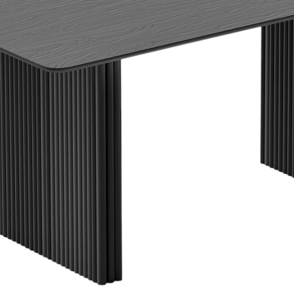 67" Black Solid Wood Double Pedestal Base Dining Table — view 6