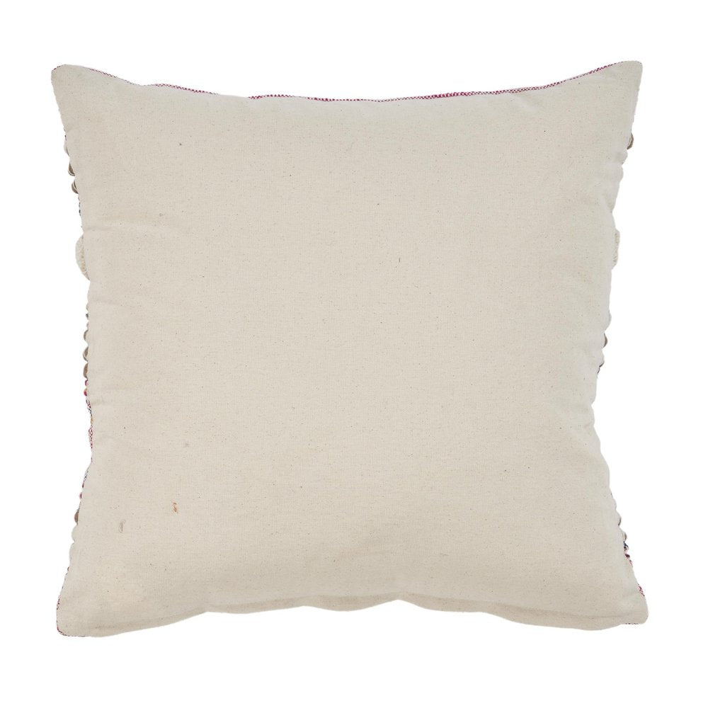 18" Pink And Ivory Striped Cotton Blend Throw Pillow Cover with Texture — view 11