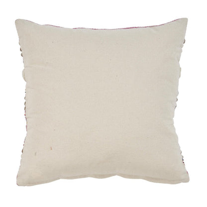 18" Pink And Ivory Striped Cotton Blend Throw Pillow Cover with Texture