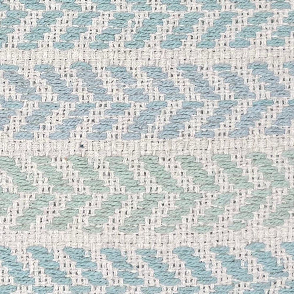 18" Blue And White Beach Chevron Cotton Throw Pillow Cover — view 6